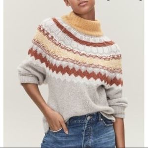 NEW Caslon Chunky Jacquard Mohair Blend Sweater Size 1X